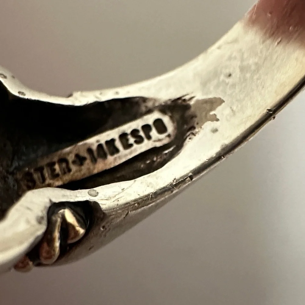 925 silver 14k yellow gold Elegant Silver Ring - Picture 13 of 13